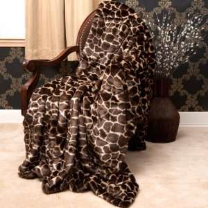  Faux Fur Throw Blanket 58 x 60   Giraffe   TR