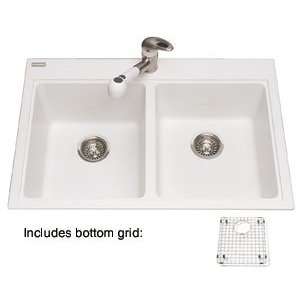 Kindred Sinks KGDL2233 9 Double Bowl Drop In Granite Sink 
