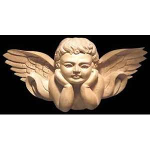  Hand Carved Solid Maple Wood Angel Onlay Large Size, Model 