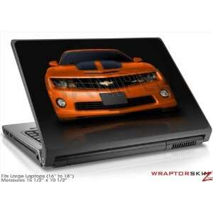  Large Laptop Skin 2010 Chevy Camaro Orange Black Stripes 