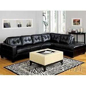   Acme Furniture Black Bonded Leather Match Sofa 05210