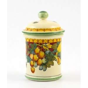  Hand Painted Italian Ceramic 6 inch Canister Toscana Rosso 