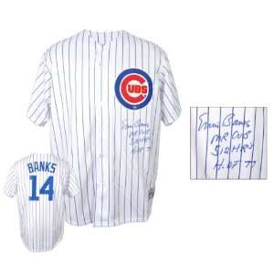   Autographed Jersey  Details Chicago Cubs, White, Three Inscriptions