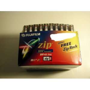  FUJI ZIP 100MB IBM Formatted 10PK Color with Zip Rack 