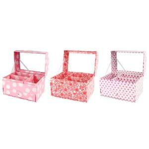  Wanted Brand Large White and Pink Heart Print Jewelry Box 