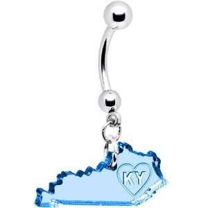  Light Blue State of Kentucky Belly Ring Jewelry