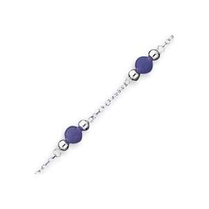   Inch Polished Lavender Jade Anklet   9 Inch West Coast Jewelry