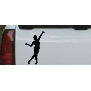 Dancer Silhouettes Car Window Wall Laptop Decal Sticker    Black 14in 