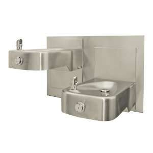 barrier free, wall mounted, dual 14 gauge satin finish stainless steel 