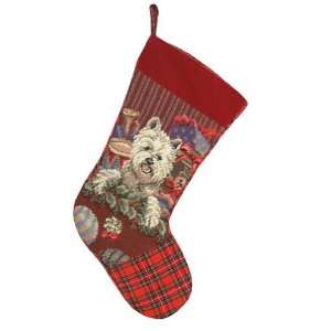  123 Creations C347.11x17 inch Westie Christmas Stocking in 