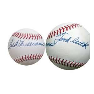  Ted Williams Good Luck Signed Baseball