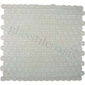   White Mini Pebbles Frosted Glass Tile   14310