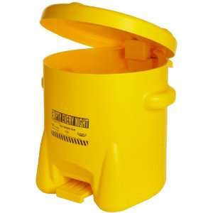 Eagle 935 FLY Oily Waste Polyethylene Safety Can with Foot Lever, 10 