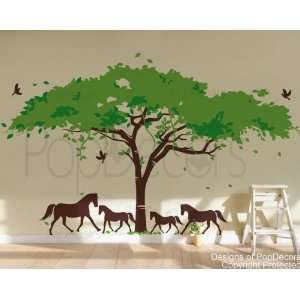  Authentic Only from PopDecors African tree and horses (160inch 