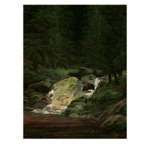  Waterfall in the Fir Wood, c.1828 Premium Giclee Poster 