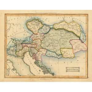  Ewing 1835 Antique Map of Austria