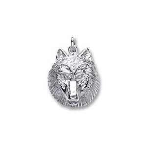  Wolfhead Charm in Sterling Silver Jewelry