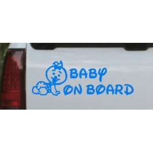 Baby On Board (Girl) Car Window Wall Laptop Decal Sticker    Blue 56in 