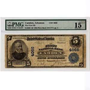  1902 $5 Large Size National Currency Note CH#4066 Camden 
