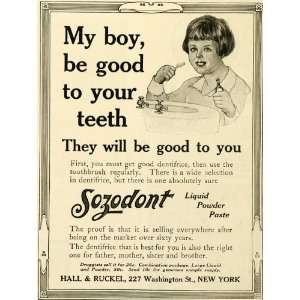  1917 Ad Hall Ruckel Sozodont Dentifrice Pricing Dental 