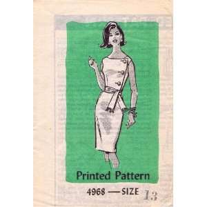   Order 4968 Vintage Sewing Pattern Womens Sheath Dress Size 13 Bust 33
