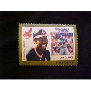 Joe Carter Cleveland Indians Major League in Baseball Stamp   Grenada 