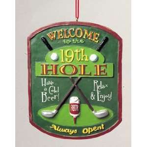  19th Hole Relax Have a Beer Golf Plaque Christmas Ornament 