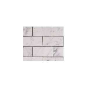  (Sample) Carrara Bianco 2x4 Honed Marble Mosaic