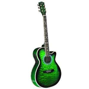  INDIANA Madison MAD QTGR Acoustic Electric Guitar   Green 