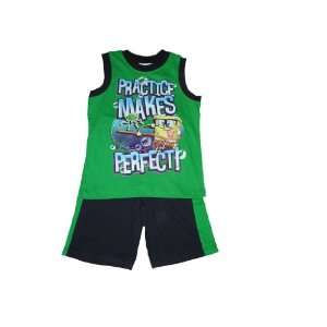   Spongebob Square Pants Boys Tank Top Shorts Set (8, Blue/Green) Baby