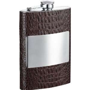   Thomas Handcrafted Dark Brown Leather 8oz Hip Flask