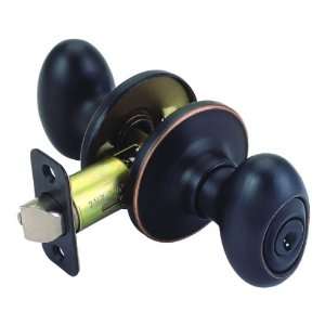 Egg Shaped Oil Rubbed Bronze Keyed Entry and Single Cylinder Deadbolt 