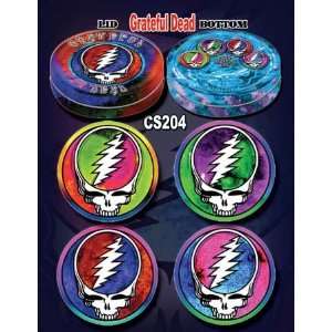  Grateful Dead Dead Head Tie Dye Coasters in Tin Kitchen 