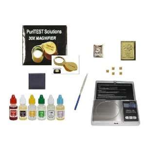   Coin Scale, Magnifying Glass, and Free Samples for Testing Reference