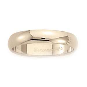  14K Yellow Gold 4mm Domed Light Traditional Fit Wedding Band 