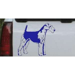 Blue 6in X 5.2in    Airedale Terrier Animals Car Window Wall Laptop 