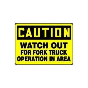   FORK TRUCK OPERATION AREA Sign   10 x 14 Plastic