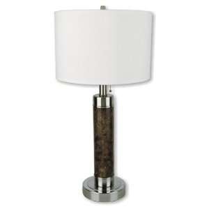  31112 26 Inch Cylinder Table Lamp, Walnut