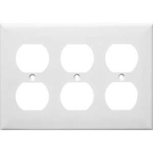   81431 3 Gang Duplex Lexan Receptacle Wall Plates in White Baby