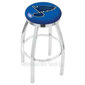  St Louis Blues 30 inch Chrome Swivel Bar Stool with Accent 