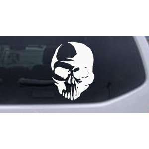 Tribal Skull Skulls Car Window Wall Laptop Decal Sticker    White 10in 