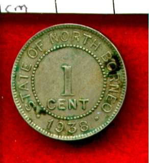 1938 H British North Borneo 1 Cent       XF 102010  