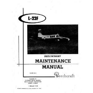   23 F Aircraft Preliminary Maintenance Manual Beechcraft Books