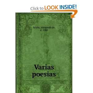  Varias poesias Hernando de, d. 1580 AcuÃ±a Books