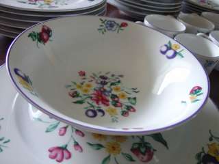 34 Pc French Porcelain Dishes Cornucopia Dinnerware Fine China Service 