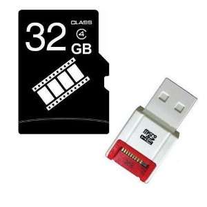 FilmPro 32GB 32G Class 4 C4 microSD microSDHC SDHC Memory Card with SD 