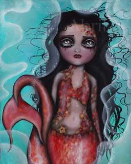 Painting FANTASY LOWBROW abril juxtapoz ebsq mermaid fairy big eyed 