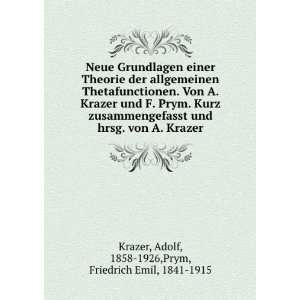   von A. Krazer Adolf, 1858 1926,Prym, Friedrich Emil, 1841 1915 Krazer