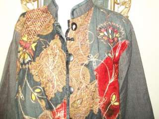 Drapers & Damons Denim embroidery beads Jacket Large  