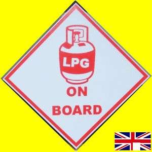 LPG Gas On Board  Warning Sticker   Hazard Sign  